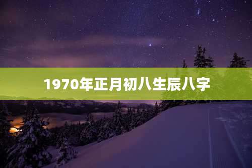 1970年正月初八生辰八字