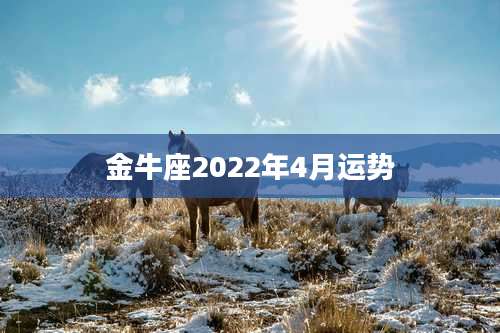 金牛座2022年4月运势
