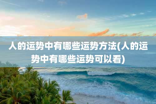 人的运势中有哪些运势方法(人的运势中有哪些运势可以看)