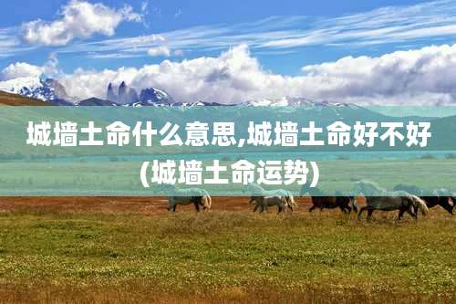 城墙土命什么意思,城墙土命好不好(城墙土命运势)