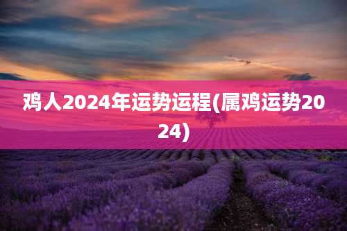 鸡人2024年运势运程(属鸡运势2024)