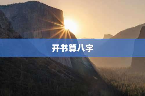 开书算八字
