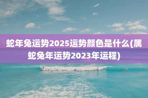 蛇年兔运势2025运势颜色是什么(属蛇兔年运势2023年运程)