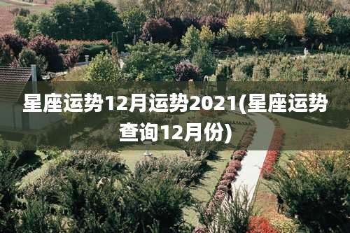 星座运势12月运势2021(星座运势查询12月份)