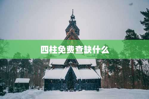 四柱免费查缺什么