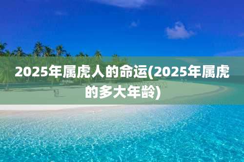 2025年属虎人的命运(2025年属虎的多大年龄)