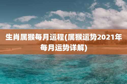 生肖属猴每月运程(属猴运势2021年每月运势详解)