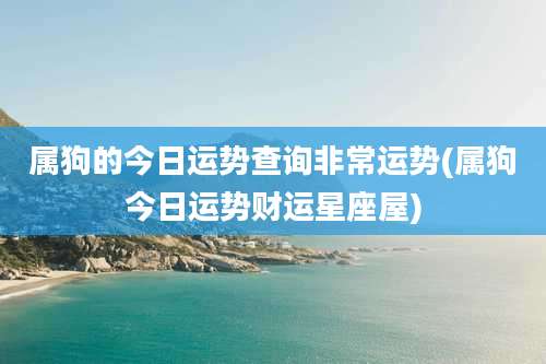 属狗的今日运势查询非常运势(属狗今日运势财运星座屋)