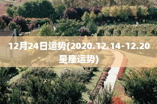 12月24日运势(2020.12.14-12.20星座运势)