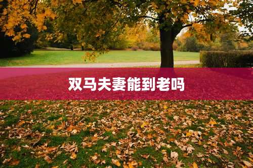 双马夫妻能到老吗