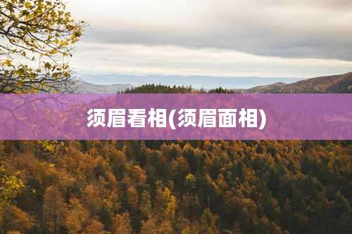 须眉看相(须眉面相)