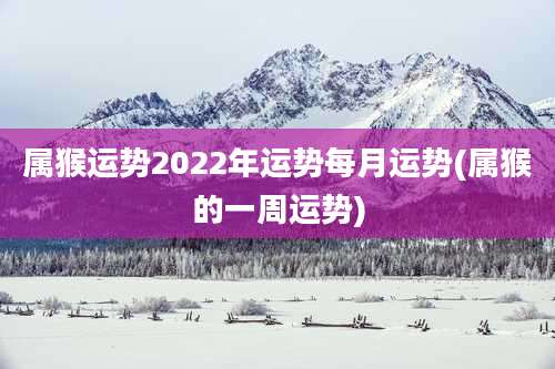属猴运势2022年运势每月运势(属猴的一周运势)