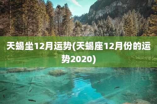 天蝎坐12月运势(天蝎座12月份的运势2020)