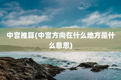 中宫推算(中宫方向在什么地方是什么意思)