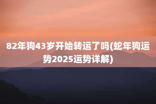 82年狗43岁开始转运了吗(蛇年狗运势2025运势详解)