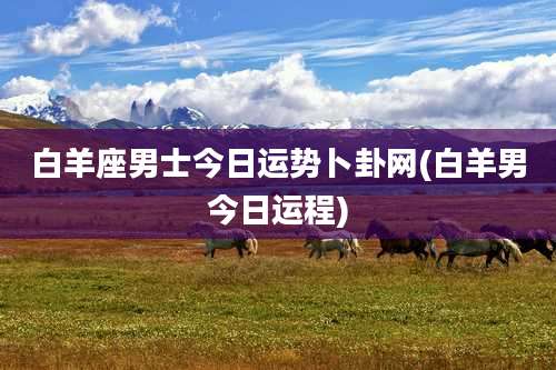 白羊座男士今日运势卜卦网(白羊男今日运程)