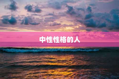中性性格的人