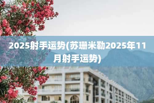 2025射手运势(苏珊米勒2025年11月射手运势)