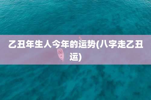 乙丑年生人今年的运势(八字走乙丑运)
