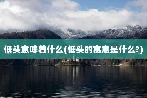 低头意味着什么(低头的寓意是什么?)