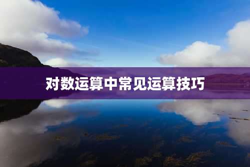 对数运算中常见运算技巧