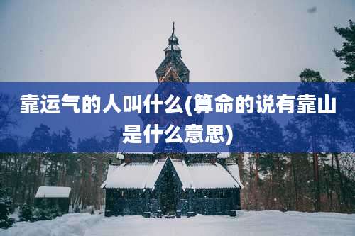 靠运气的人叫什么(算命的说有靠山是什么意思)