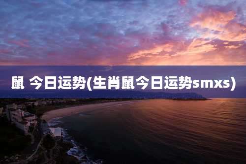 鼠 今日运势(生肖鼠今日运势smxs)