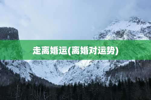 走离婚运(离婚对运势)