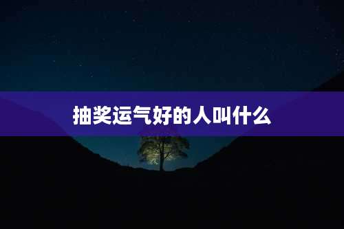 抽奖运气好的人叫什么