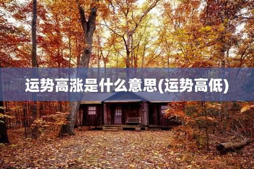 运势高涨是什么意思(运势高低)