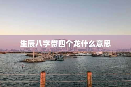 生辰八字带四个龙什么意思
