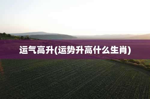 运气高升(运势升高什么生肖)