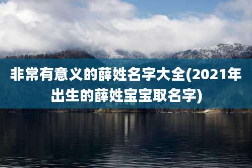 非常有意义的薛姓名字大全(2021年出生的薛姓宝宝取名字)