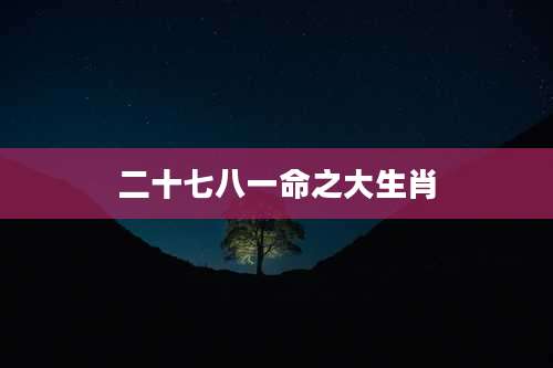 二十七八一命之大生肖