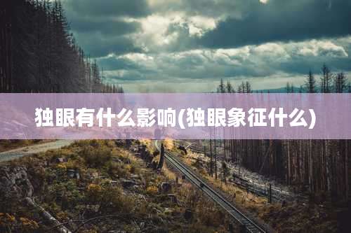 独眼有什么影响(独眼象征什么)