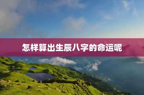 怎样算出生辰八字的命运呢