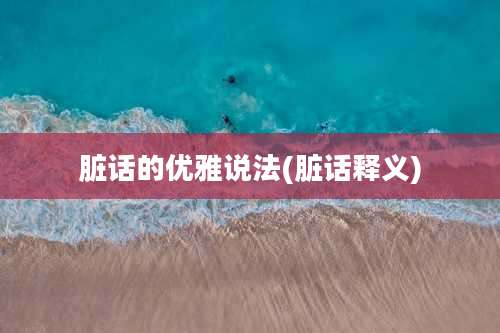 脏话的优雅说法(脏话释义)