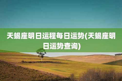 天蝎座明日运程每日运势(天蝎座明日运势查询)