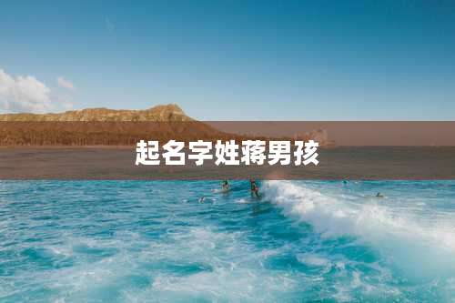 起名字姓蒋男孩