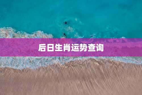 后日生肖运势查询