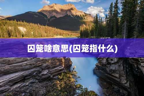 囚笼啥意思(囚笼指什么)