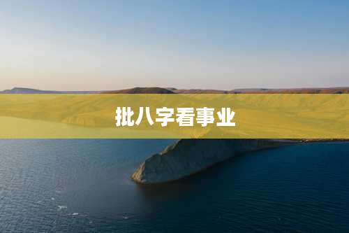 批八字看事业