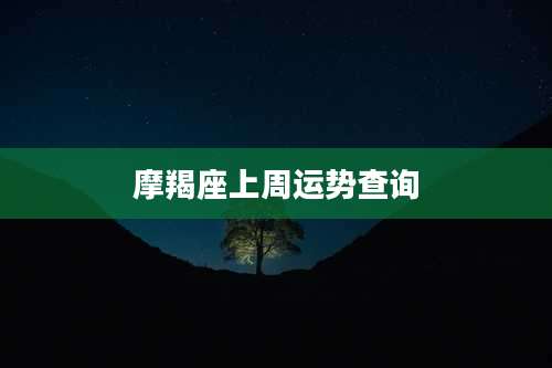 摩羯座上周运势查询