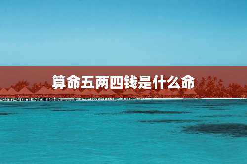 算命五两四钱是什么命