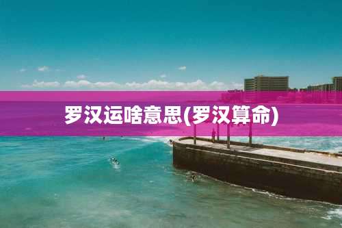 罗汉运啥意思(罗汉算命)