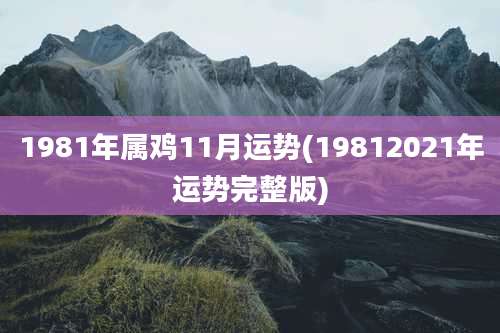 1981年属鸡11月运势(19812021年运势完整版)