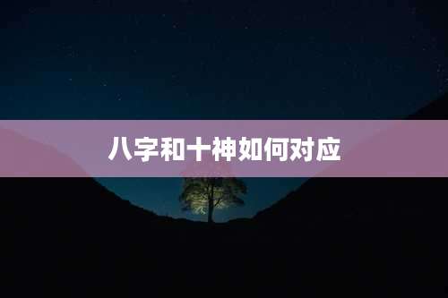 八字和十神如何对应