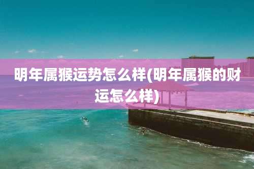 明年属猴运势怎么样(明年属猴的财运怎么样)