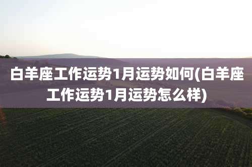 白羊座工作运势1月运势如何(白羊座工作运势1月运势怎么样)