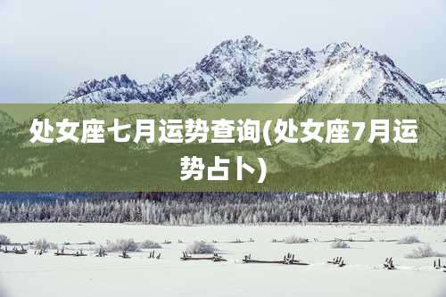 处女座七月运势查询(处女座7月运势占卜)